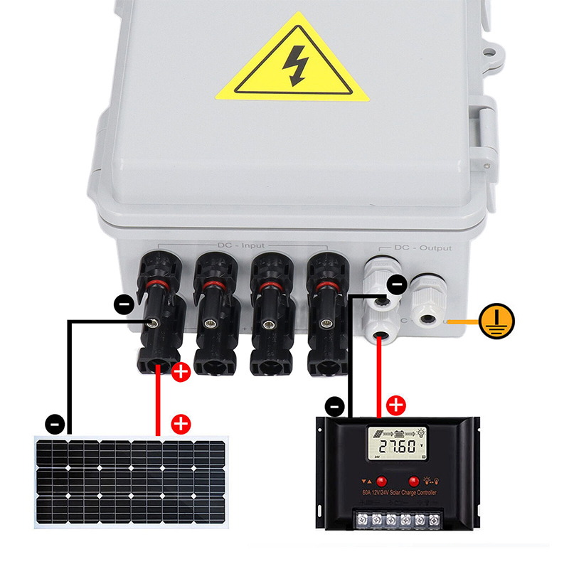 1000V DC-combineerdoos 3 in 1 uit